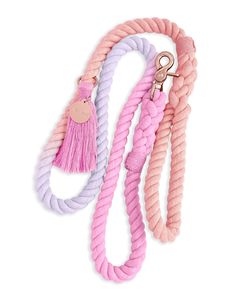 Get ready to set out into the sunset in our 100% cotton rope dog leash. It offers beautiful hand-dyed gradient colors & luxe hardware. Length: 5 Feet Color: Coral to Lilac to Pink Gradient/ Rose Gold Hardware Made in the U.S.A. Designed & hand-crafted in Marin County, California *Each leash is unique & colors may vary slightly due to the hand-dyed process. Material 100% Cotton Description tag SUNSET LEASH by Notyers: Get ready to set out into the sunset with our 100% cotton rope dog leash. It of Marin County California, Preppy Dog, Cute Dog Toys, Puppy Mom, Marin County, Pink Gradient