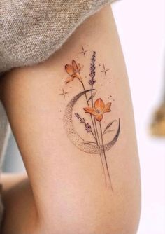 Tattoo Pieces, Lilac Tattoo, Beautiful Flower Tattoos, Pieces Tattoo, Tattoo Ideas For Women, Feminine Tattoo, Subtle Tattoos, Elegant Tattoos, Mom Tattoos