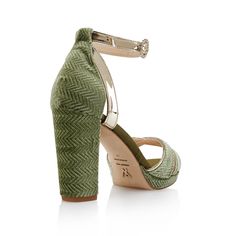 Description
Sizing / Details
Shipping / Return



PLATFORM SANDAL WITH WIDE HEEL WITH PASTEL GREEN HERRINGBONE TEXTURE AND LIGHT GOLD CONTRASTS

 Our new Rosmarino sandal gives all the prominence to this pastel green Italian velvet with herringbone texture, giving a Unmatched light and texture highlighting any look without taking away from it. The light gold details add a touch of sophistication to this design.


The pattern on the upper combines two pieces edged in platinum metallic suede, wit Luxury Green Sandals With Padded Heel, Green Evening Sandals With Wrapped Heel, Formal Green Sandals With Padded Heel, Luxury Green Sandals With Block Heel, Green Evening Sandals With Block Heel, Luxury Green High Heel Sandals, Luxury Green Open Toe Sandals, Luxury Green Open Heel Sandals, Green Block Heel Sandals For Evening