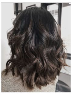 Subtle Lowlights, Bayalage Brunette, Hair Lowlights, Dark Brunette Balayage Hair, Brunette Ombre, Dark Brunette Hair, Black Hair Balayage, Short Ombre Hair