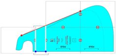 a diagram showing the height and width of a boat