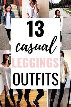 leggings outfit ideas for fall | 13 ways to wear leggings Cute Casual Leggings Outfit Fall, Casual Summer Outfits With Trainers, Rust Colored Leggings Outfit, Let Her Leggings Outfit, Black Legging Outfits Spring, Leggings Outfits Spring, Shirts That Go With Leggings, Concert Outfit With Leggings, Athletic Leggings Outfit Fall