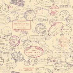 an image of many different stamps on a sheet of paper with the word passport written in it