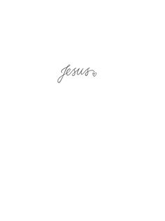 the word jesus written in cursive writing on a white background