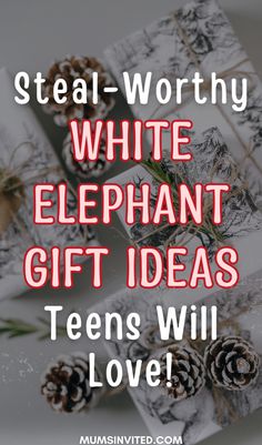 white elephant gift ideas with text overlay that reads steal - worthy white elephant gifts