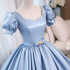 Cinderella Inspired Dress Short, Blue Prom Dresses 2023, Sky Blue Prom Dresses, 2023 Ball Gown, Simple Elegant Dresses, Beautiful Gown Designs, Prom Dresses 2023, Blue Prom Dresses, Puffy Dresses