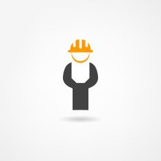 a man wearing a hard hat and holding his hands up in the air with one hand