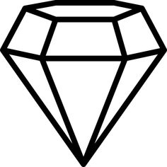 a black and white outline of a diamond