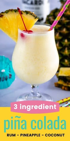 This Pina Colada is the perfect cocktail when you want to pretend you’re at a beach! It’s such an easy cocktail and is great made virgin, too! Easy Pina Colada Recipe, Homemade Pina Colada, Colada Drinks, Frozen Pina Colada, Slushy Drinks, Virgin Pina Colada, Easy Alcoholic Drinks, Pina Colada Recipe, Tropical Smoothie