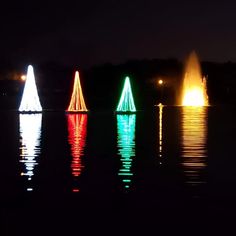 Vanguard Floating LED Christmas Tree on Water Display Floating Christmas Tree, Solar Pond, Decorative Fountains, Pond Aerator, Christmas Tree With Lights, Tree With Lights, Pond Fountains, Led Christmas Tree, Festive Decoration