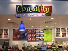 the inside of a cereal bar and cafe