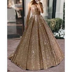 Silhouette:Ball Gown; Hemline / Train:Sweep / Brush Train; Closure:Zipper UP; Built-In Bra:Yes; Embellishment:Sequin; Fabric:Tulle; Sleeve Length:Sleeveless; Back Details:V Back; Boning:No; Style:Puffy,Luxurious,Sparkle Shine; Occasion:Quinceanera,Birthday; Neckline:V Neck; Front page:Prom Dresses; Bust:1; Hips:1; Hollow to Floor:1; Waist:1 V Neck Ball Gown, Lace Top Wedding, Sequin Ball Gown, Prom Dresses Sparkly, Glitter Prom Dresses, Dress Quinceanera, Luxurious Dresses, Professional Dress, V Neck Prom Dresses