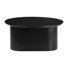 a black round table on a white background