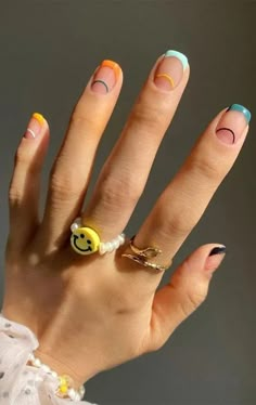 Minimal Nails Art, Funky Nails, Dope Nails, Swag Nails, Nail Art Design, Simple Nails, Short Nails