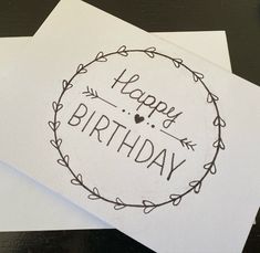 Handlettering DIY Birthday Card „Happy Birthday“ Handlettering Happy Birthday, Happy Birthday Drawings, Happy Birthday Cards Handmade, Happy Birthday Cards Diy, Hand Lettering Cards, Book Crafts Diy, Birthday Card Drawing, Hand Drawn Cards, Birthday Letters