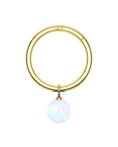 PRICES MAY VARY. 【14k Gold Dangling Septum Ring VALUE PACK】: 1 Pcs 14K Gold Dangling Septum Ring Septum Hoops. Clicker Open with Oparex/Opal Dangling. 8mm Hoop is Also Suited for Helix Daith Rook Hoop Earrings. 【14K Gold Daith Earrings】: 16 Gauge=1.2mm, Hoop Diameter: 8mm. Dangling Ball 4mm; Hinged Closure, Easy to Wear on and Take off. 【14K Gold Rook Hoop Earring】:100% 14K Solid Yellow Gold, Nickle Free, Works for Sensitive Skin. 【14K Gold Dangling Ear Hoop DESIGN】: This 14K Yellow Gold Piercin Conch Earrings, Septum Hoop, Conch Hoop, Daith Earrings, Gold Lips, Conch Earring, Piercing Ring, Hoop Design, Broken Chain