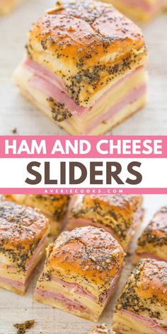 Looking for the best appetizer recipes? Serve up these ham and Swiss sliders on Hawaiian rolls! Loaded with flavor galore, these baked ham and cheese sliders are an easy game day food everyone will enjoy. These party sandwiches are also a quick and easy meal for tonight! Sliders Recipes Hawaiian Rolls, Ham Cheese Sliders, Ham Sliders, Hawaiian Roll Sliders, Ham And Cheese Sliders, Cheese Sliders, Party Sandwiches, Crowd Pleasing Appetizers, Ham And Cheese Sandwich