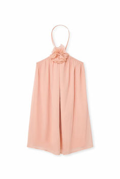 Structured Chiffon Flower Detail Mini Dress Spring Evening Chiffon Mini Dress, Spring Evening Mini Chiffon Dress, Spring Pink Chiffon Bridesmaid Dress, Pink Chiffon Bridesmaid Dress For Spring, Chic Spring Chiffon Bridesmaid Dress, Chic Spring Bridesmaid Chiffon Dress, Spring Chiffon Bridesmaid Mini Dress, Spring Bridesmaid Chiffon Dress With Flowy Skirt, Spring Bridesmaid Chiffon Mini Dress