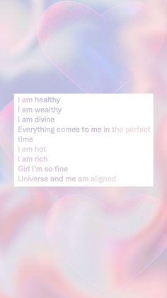 the text is written in white on a pink and blue background with hearts around it