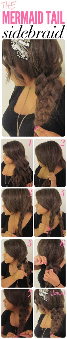 Mermaid Tail Side Braid...need to try Mermaid Braid, Side Braid, Mermaid Tail, Love Hair, Up Girl, Hair Designs