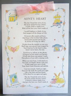 a card with an image of a bunny and the words, aunt's heart