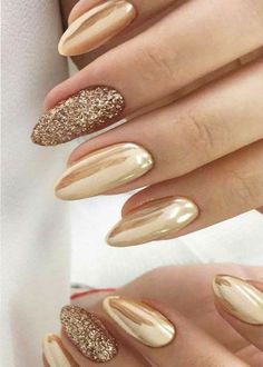 Gold Spring Nails, Golden Nails Designs, Golden Nail Art, Stars Nails, Gold Acrylic Nails, Golden Nails, Festival Nails