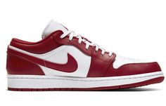 Air Jordan 1 Low 'Gym Red' 553558-611 (AJ1/SNKR/Retro/Men's/Low Top/Basketball) Casual University Red Basketball Shoes, Red Low-top Sportswear Sneakers, Sporty University Red Basketball Shoes, University Red Low-top Sneakers For Sports, University Red Low-top Sneakers For Sports Events, University Red Sneakers For Sports Events, Casual University Red Basketball Shoes For Sports, Sporty University Red Basketball Shoes With Red Sole, Casual Sneakers With Red Sole For Sports Events