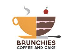 the logo for brunches coffee and cake, which is designed to look like a cupcake