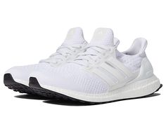 adidas Running Ultraboost 5.0 - Men's Shoes : White/White/White : The primary materials that compose this product contain a minimum of 20 percent recycled content. Featuring a colorblock design, the adidas Running Ultraboost 5.0 Running Shoes are perfect for your everyday runs. adidas PRIMEKNIT textile upper. BOOST midsole. Gusseted tongue for protection against dirt and dust. Lace-up closure. Pull-on style. Stretchweb outsole with Continental rubber. Imported. Measurements: Weight: 12 oz Produc Casual Summit White Sneakers For Errands, Casual Adidas Running Shoes For Workout, Casual Summit White Sneakers For Running Errands, Adidas Running Shoes With White Sole For Sports, Adidas Running Shoes With Athletic Fit, Adidas Functional Running Shoes For Workout, Functional Adidas Running Shoes For Workout, Summit White Athleisure Sneakers For Running, Adidas Athletic Fit Running Shoes For Errands