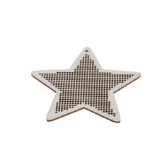 a white and brown star shaped object on a white background with black dots in the shape of a star