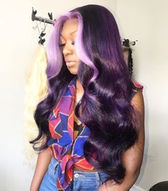 -Hairstylist unknown Hair Tape, Sew Ins, Hair Color Purple, Pinterest Hair, Peruvian Hair, Human Hair Wig, Sew In