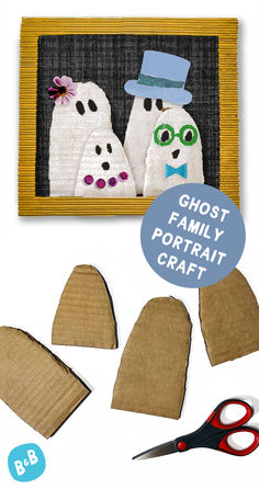 Photos showing the process of how to make our ghost family portrait Halloween art project for kids Halloween Craft Elementary Kids, Preschool Halloween Painting Ideas, Art Activities Halloween, Process Halloween Art, Halloween Crafts For Grade 1, Halloween Art Class Ideas, Halloween Art Classroom, Family Halloween Art Projects, Ghost Family Portrait Craft