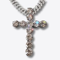 Hip Hop Jewelry Full Rhinestone Iced Out Big Cross Pendant & Necklace with Stainless Steel iced out Cuban Chain Iced out bling 5A cubic zirconia stone 20mm Cuban Chain Color: Silver Chain Lenght 18-inches=46 cm 20-inches=51 cm 24-inches=61 cm 30-inches=76 cm Chain Thickness 20 mm Tips: How to take care of the necklace Avoid contact with chemicals such as perfume, detergent, and lotion. Avoid wearing it while exercising or bathing. Use a soft jewelry wipe cloth to clear the necklace. Package incl Soft Jewelry, Streetwear Jewelry, Big Cross, Aesthetic Streetwear, Unisex Clothes, Expensive Jewelry, Hip Hop Jewelry, Cuban Link Chain, Cuban Chain