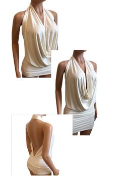 Low Cut Halter Top, Backless Halter Top, Low Cut Top, Womens Halter Tops, Cut Top, Halter Tops, Ivory White, Aesthetic Fashion, Low Cut