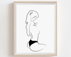 Female Body Art, Woodland Nursery Art, Custom Bathroom, Trendy Wall Art, Line Art Drawings, Nursery Wall Art