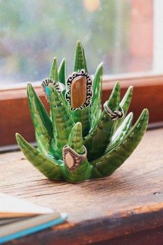 a small green plant sitting on top of a wooden table