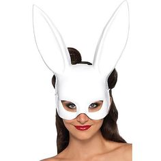 Women's Rabbit Mask | Horror-Shop.com White Masquerade Mask, White Rabbit Costumes, Rabbit Mask, Masquerade Halloween, Fancy Dress Ball, Mascaras Halloween, Rave Mask, Rabbit Costume, Bunny Mask