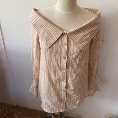 Reposhing This Item I Purchased From @Kindearthsales. Never Worn. Still Nwt Questions? Leave A Comment Below! Leave A Comment, Linen Blend, Blouses For Women, Top Blouse, Womens Tops, Cream, Pink, Women Shopping, Color