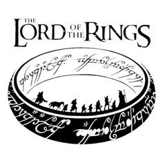 the lord of the rings is shown in this black and white image with an inscription on it