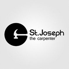 the logo for st joseph the carpenter, which has been designed to look like a black and