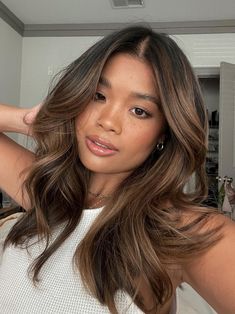 Spring Hair Color Trends, Hair Color For Brown Skin, Spring Hair Color, Brunette Balayage Hair