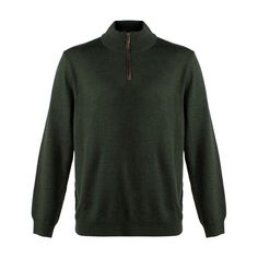 Extra Fine 'Zegna Baruffa' Merino Wool Quarter-Zip Sweater in Dark Green by Viyella Mens Quarter Zip Pullover Sweater, 1/4 Zip Sweater, Quarter Zip Sweater, Merino Wool Sweater, Mock Neck Sweater, Sweater And Shorts, Sports Shirts, Wool Sweaters, Neck Designs