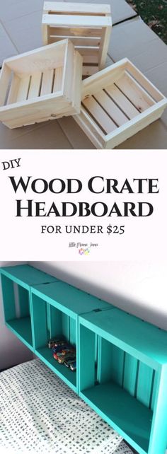 the diy wood crate headboard for under $ 25 is an easy to make project