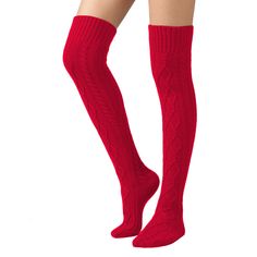 PRICES MAY VARY. Material: 100% Acrylic; Crochet knit boot socks, winter warm floor socks, sleeping socks Socks Length: 75cm/29.5in, one size fits most women with medium to slim built, tight fitting High elastic, Multi colors available, make the socks fashion and cute, Tight rib top not easy to slip down when walking Super soft and comfortable, wonderful and warm gift for lovers, wife, daughter, girlfriends, female friends The long boot stocking is a necessary accessory for the Winter/Fall seaso Red Knee-high Winter Legwear, Cozy Knee-high Socks For Stocking Stuffers, Knee-high Socks For Winter Stocking Stuffer, Cozy Thigh High Cable Knit Leg Warmers, Red Knee-high Stockings For Winter, Winter Knitted Socks For Stocking Stuffers, Cozy Winter Socks For Stocking Stuffers, Christmas Knee-high Socks For Stocking Stuffer, Casual Warm Stockings For Winter