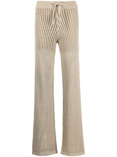 light beige knitted construction open knit ribbed trim straight leg elasticated drawstring waistband Straight Leg Trousers, Open Knit, Drawstring Waistband, Light Beige, Bottoms Pants, Hugo Boss, Womens Bottoms, Top Brands, Straight Leg