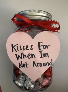 a jar filled with herss for when i'm not around valentine's day