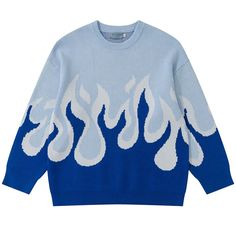 Wool: Standard Wool Thickness: STANDARD Technics: Computer Knitted eta: 2-3 weeks Dark Abyss, Streetwear Fashion Outfits, Aesthetic Sweaters, Flame Design, Y2k Sweater, Round Neck Sweater, Graphic Sweaters, Retro Mode, Casual Sweater