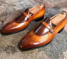 Cordovan Shoes, Mens Leather Loafers, Style Loafers, Custom Design Shoes, Brown Hand, Monk Strap Shoes, Best Shoes For Men, Men's Dress Shoes, Hand Painted Shoes