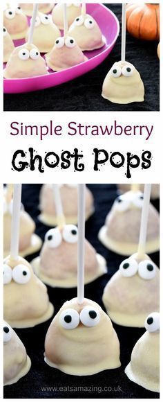 simple strawberry ghost pops for halloween