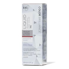 ion Color Brilliance Permanent Liquid Hair Color uses advanced ionic technology utilizes pure ionic micro pigments for deeper, more intense color deposit. Ion 7RC Medium Copper Blonde Permanent Liquid Hair Color | Red | 2 oz. | Sally Beauty Ion Hair Colors, Medium Ash Brown, Ion Color Brilliance, Copper Blonde, Liquid Hair, Golden Blonde Hair, Red To Blonde, Light Ash Blonde, Gray Coverage